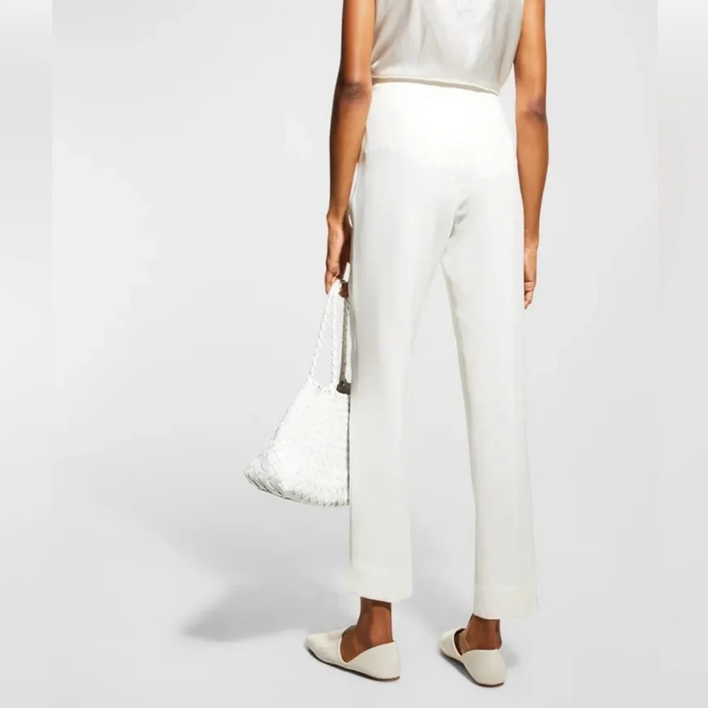 Lafayette 148 New York Bleecker Slim-Leg Pants | Cream | Reg. $598 | $150 - Picture 1 of 11